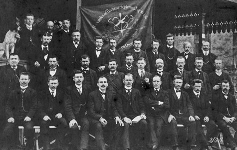 Medlemmer af Savværks- og Træskoarbejdernes Fagforening i 1911